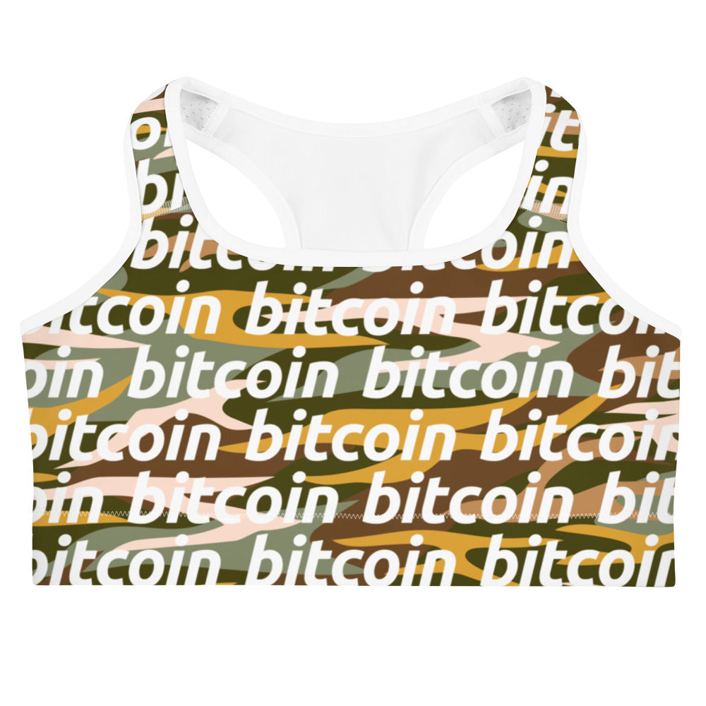 Bitcoin Desert Camo Sports Bra