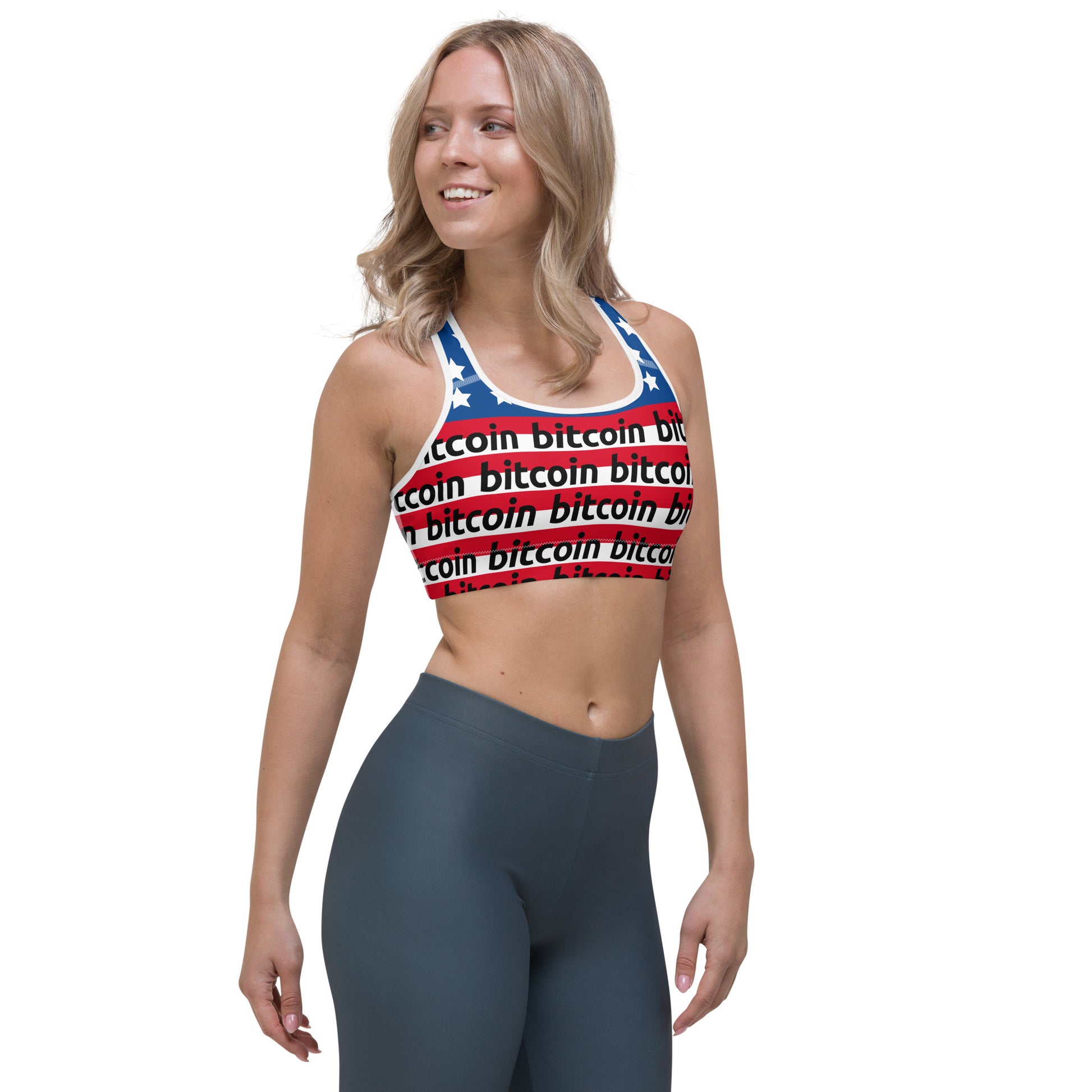 Bitcoin Usa Sports Bra printful