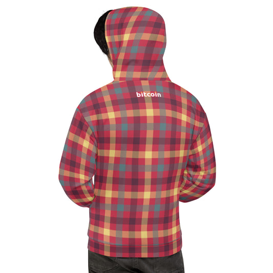 Bitcoin Tartan Red Hoodie