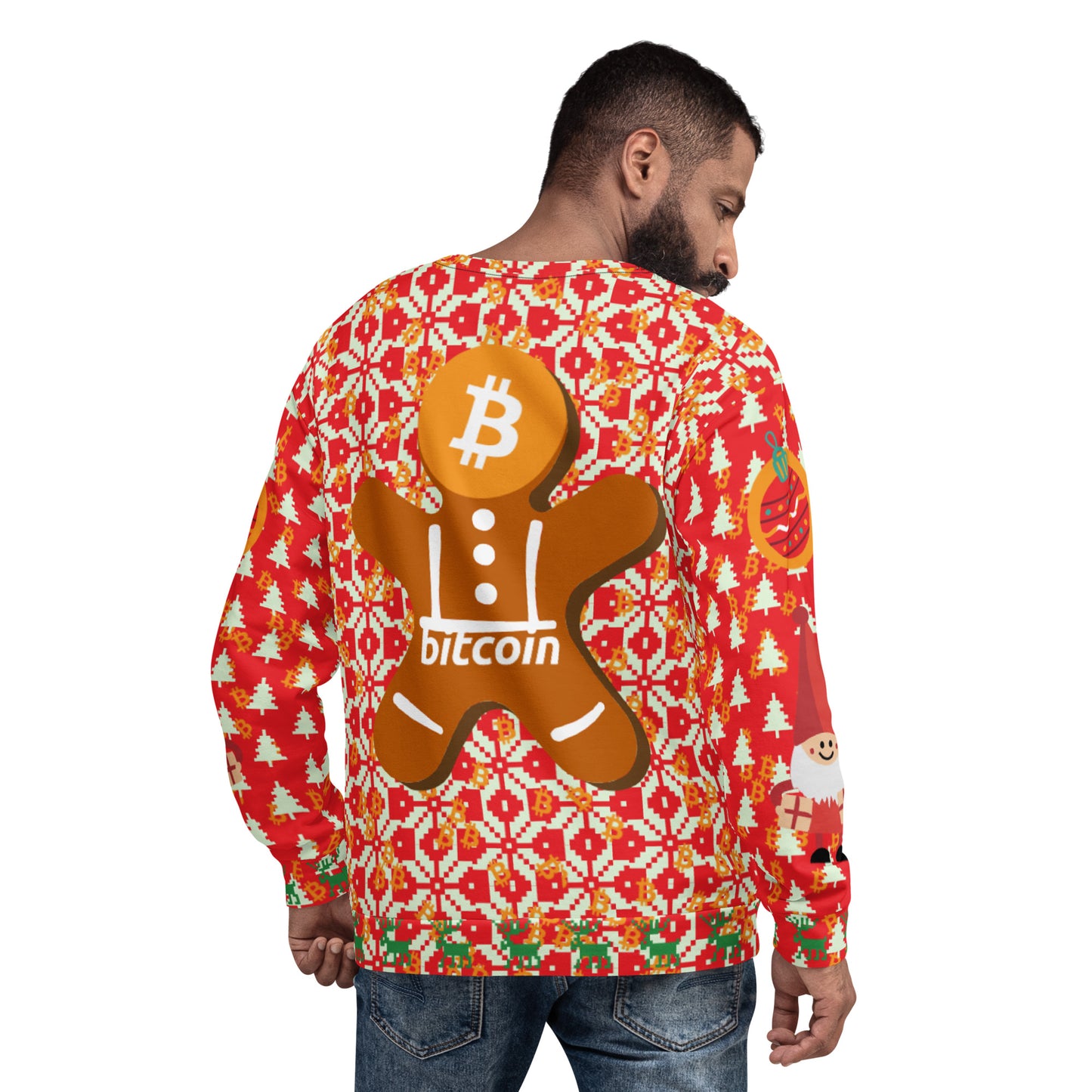 Bitcoin Christmas Ugly Sweatshirt printful