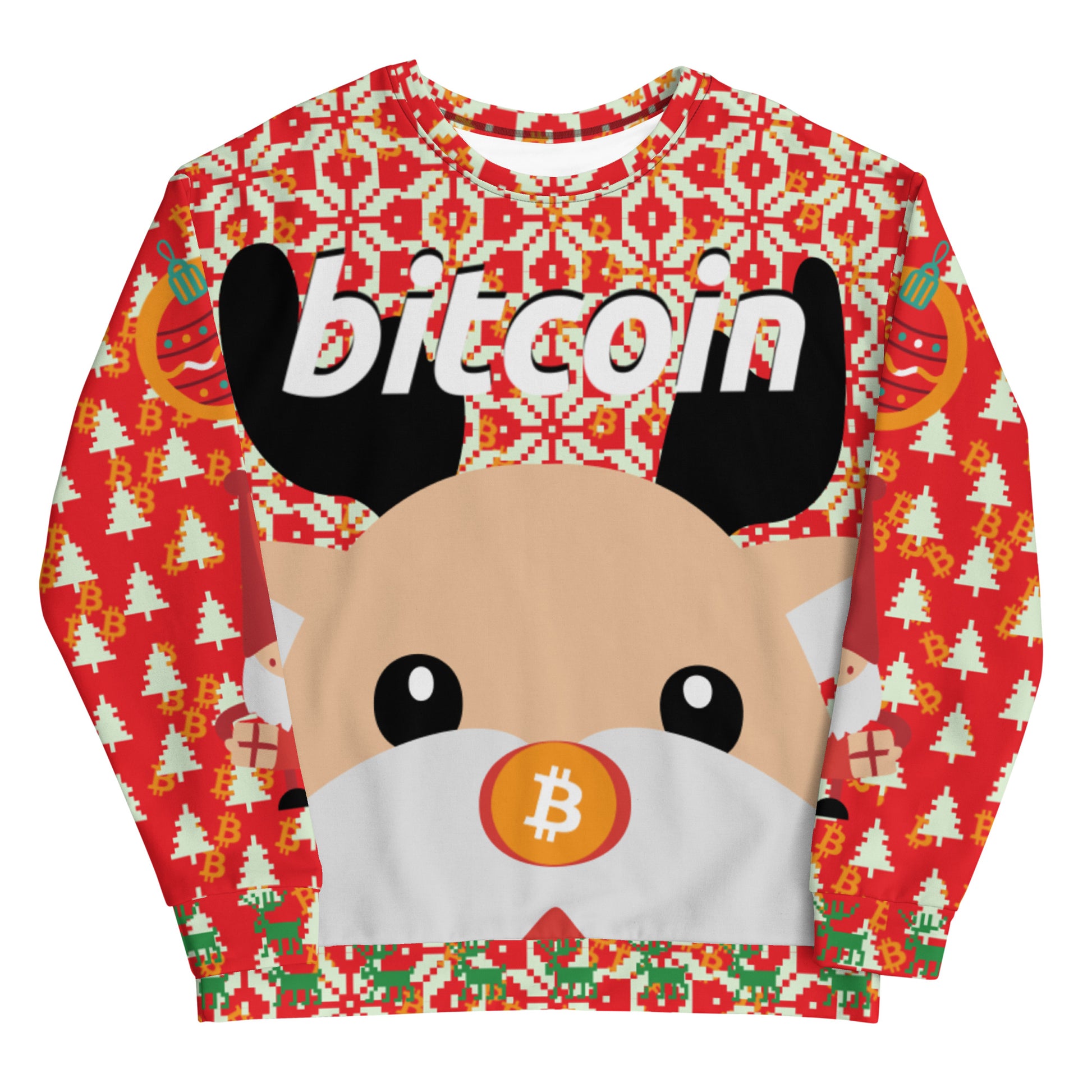 Bitcoin Christmas Ugly Sweatshirt printful