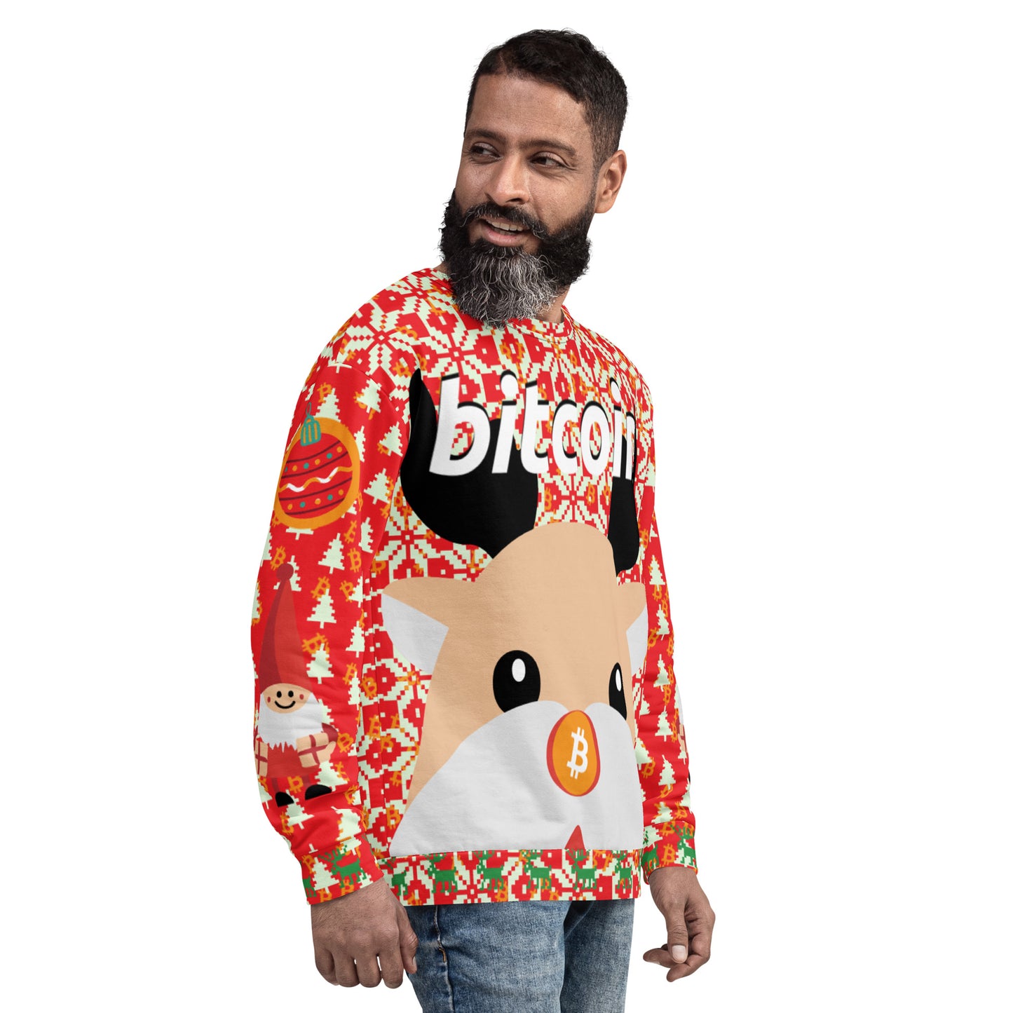 Bitcoin Christmas Ugly Sweatshirt printful