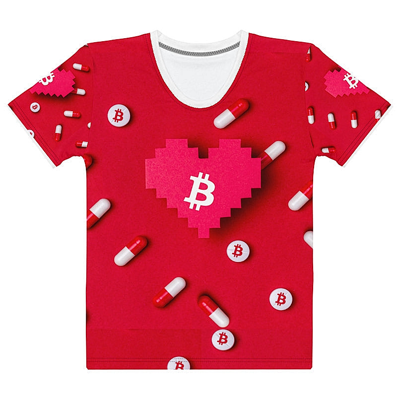 Bitcoin Heart Pill | Shirts & Tops | bitcoin-heart-pill-tee-1 | printful