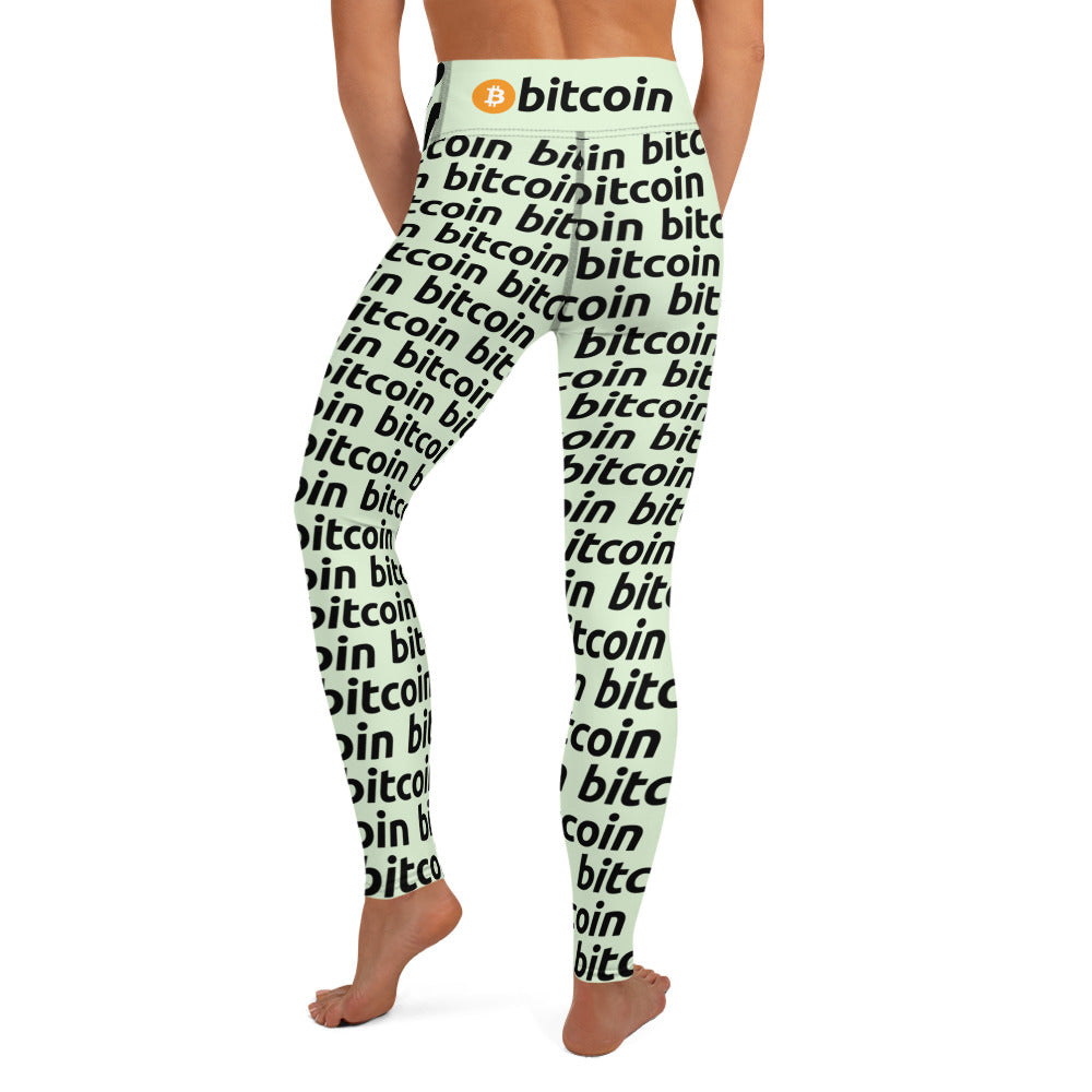 Bitcoin Lime Yoga Leggings printful