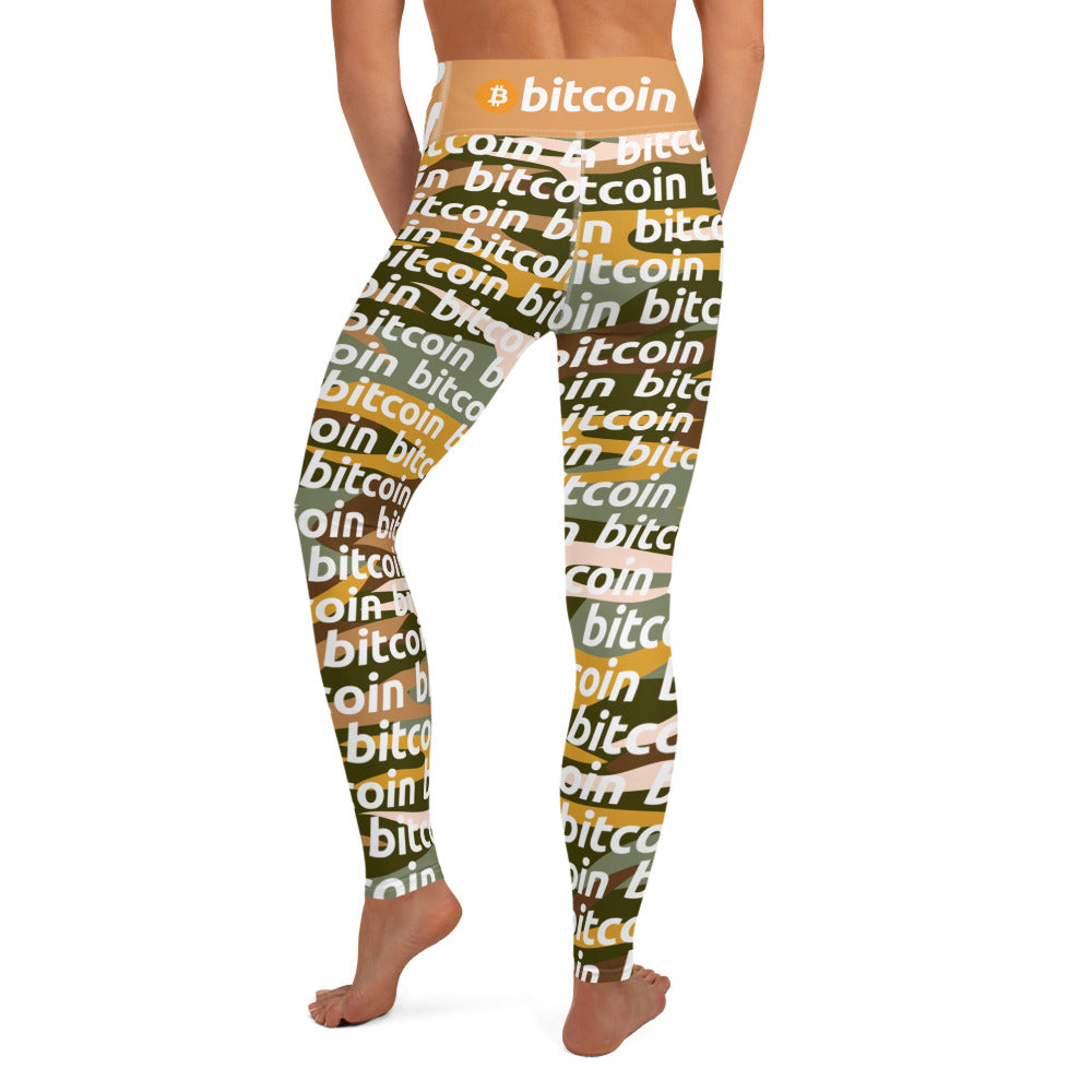 Bitcoin Desert Camo Yoga Leggings