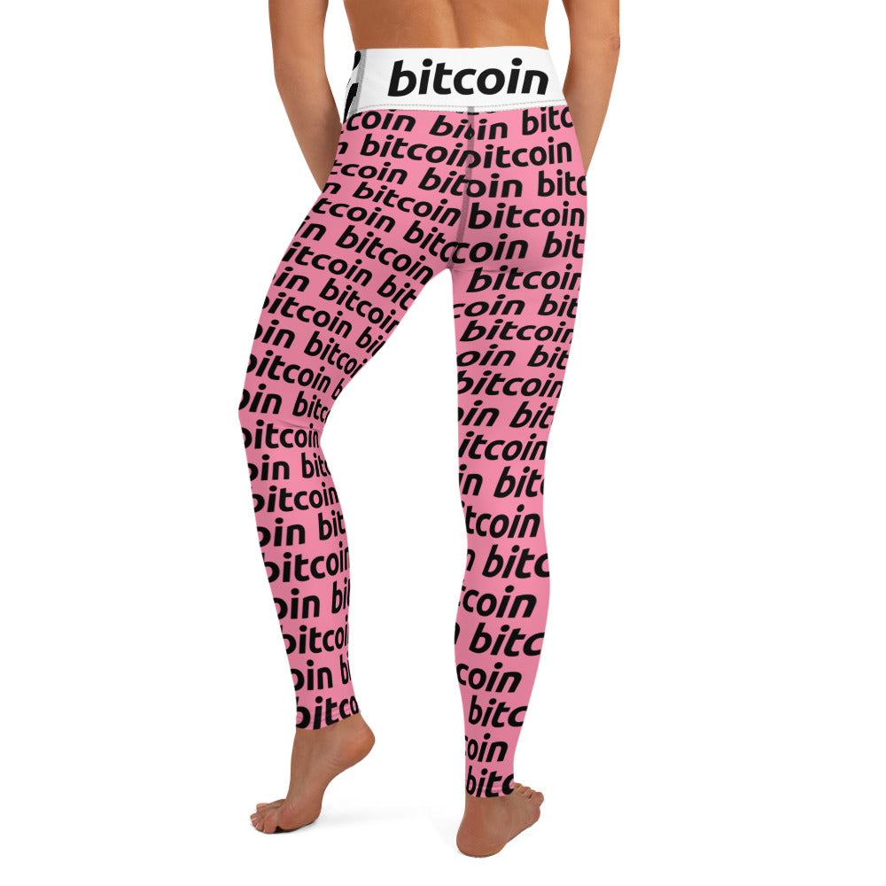 Bitcoin Rosa Yoga Leggings printful