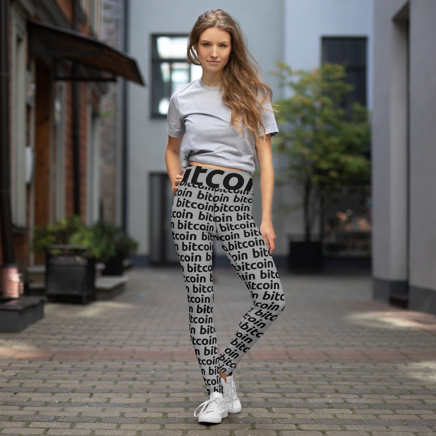 Bitcoin Gray Yoga Leggings