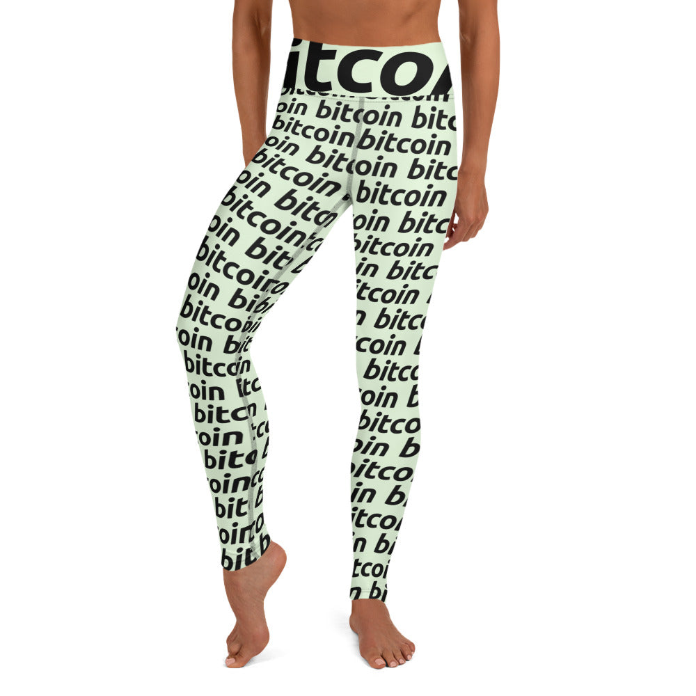 Bitcoin Lime Yoga Leggings printful