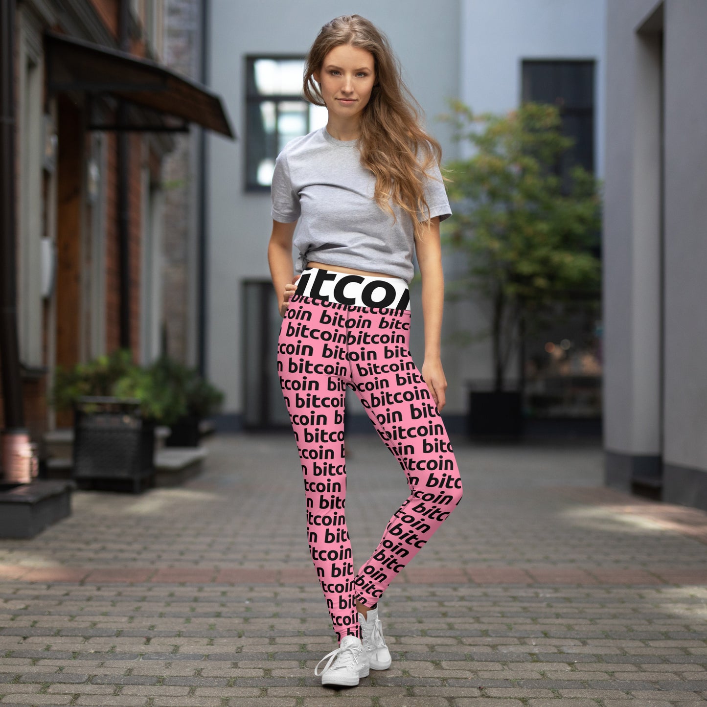 Bitcoin Rosa Yoga Leggings