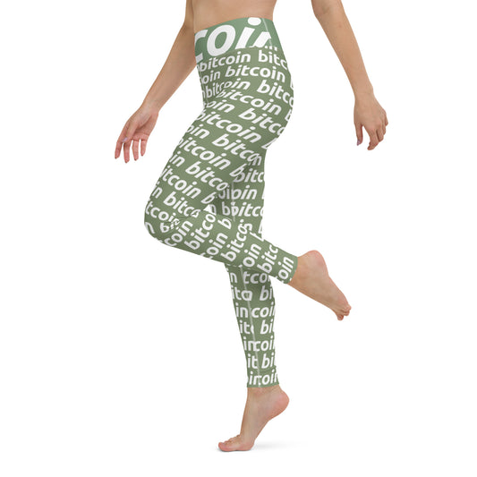 Bitcoin Forest White Yoga Leggings