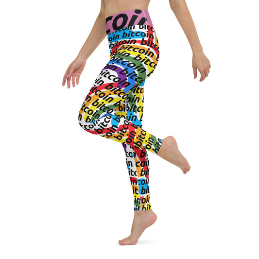Bitcoin Rainbow Yoga Leggings