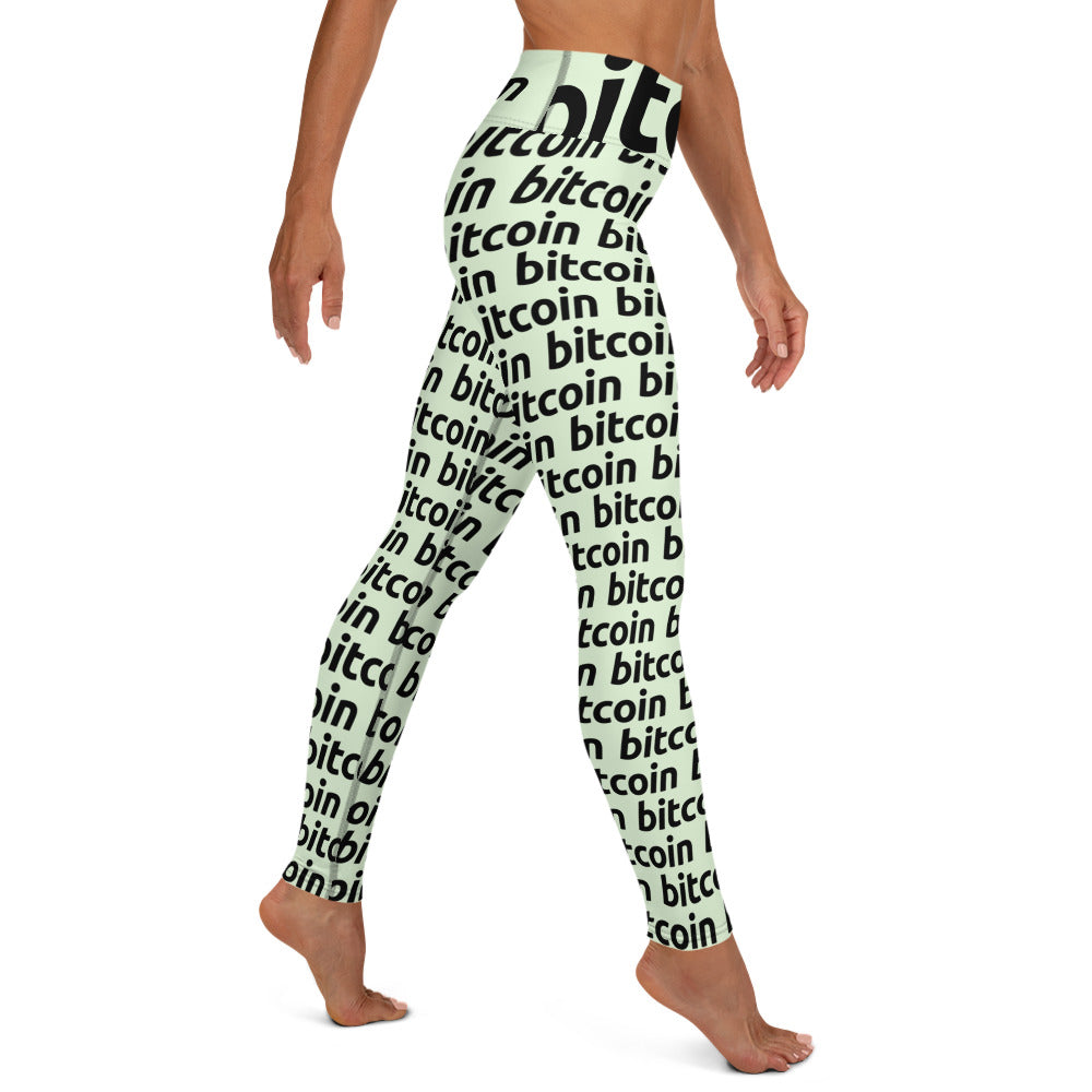 Bitcoin Lime Yoga Leggings printful