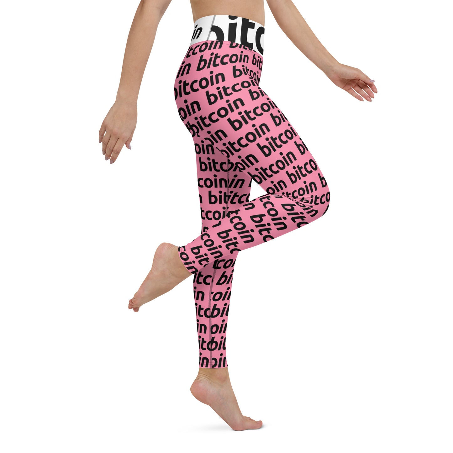 Bitcoin Rosa Yoga Leggings printful