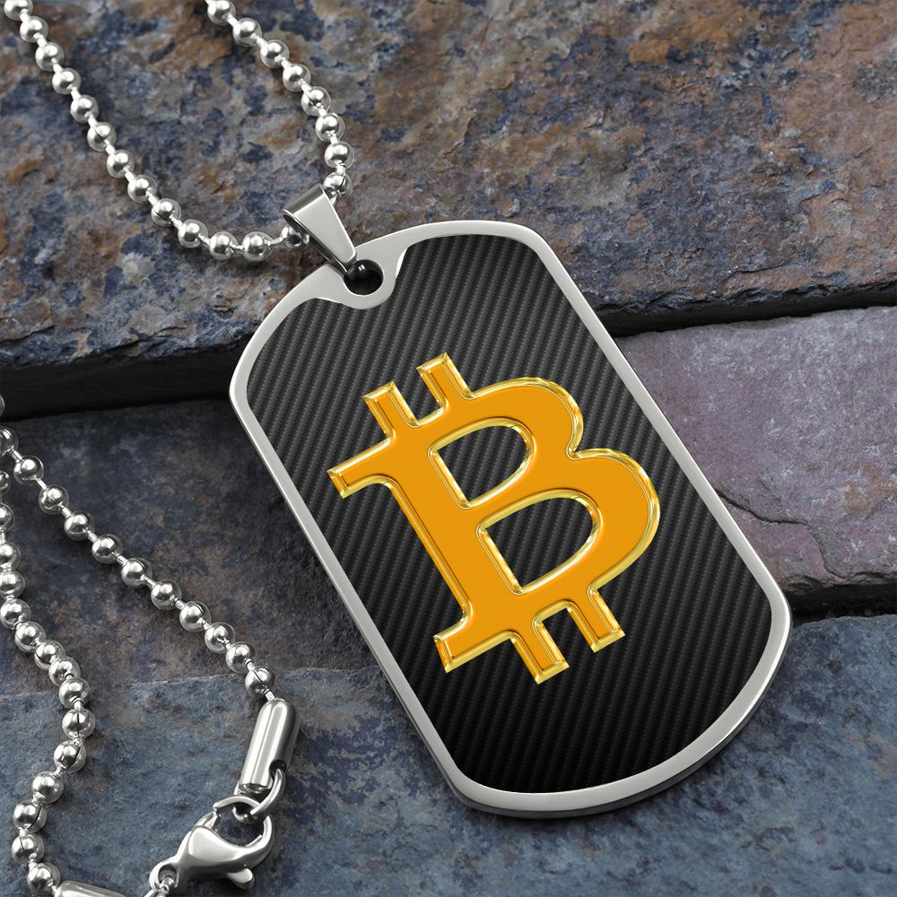 Bitcoin Carbon Gold Tag