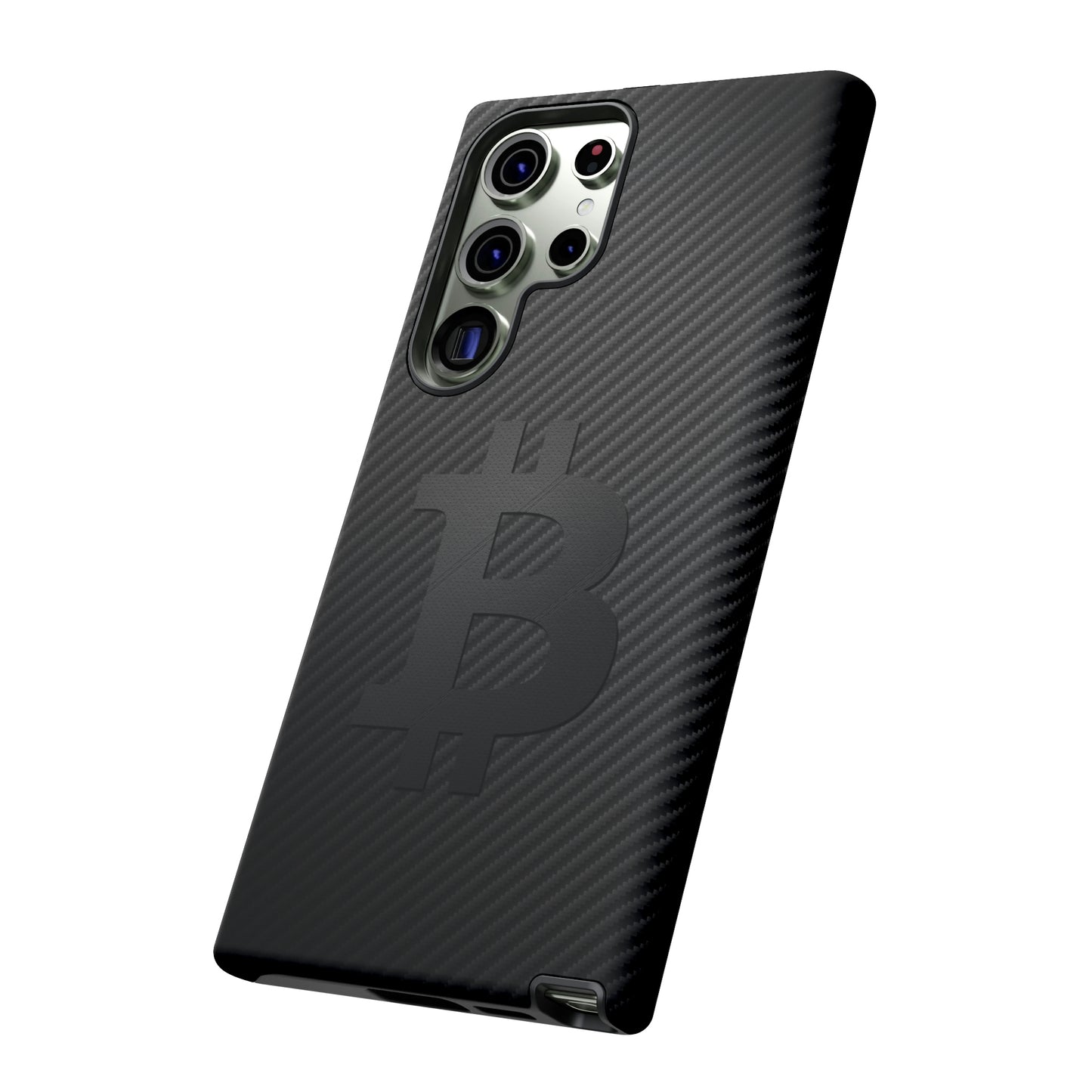 Bitcoin Fiber Blk Leather Tough Case In N Out Crypto