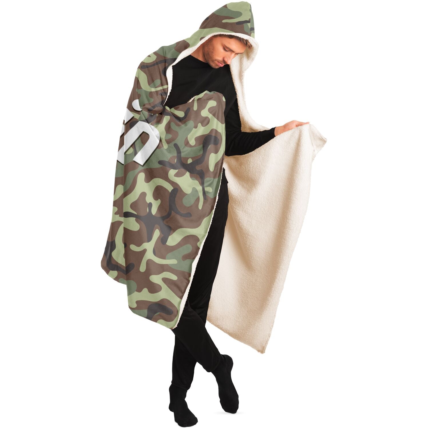 Bitcoin Camo Army Hooded Blanket In N Out Crypto