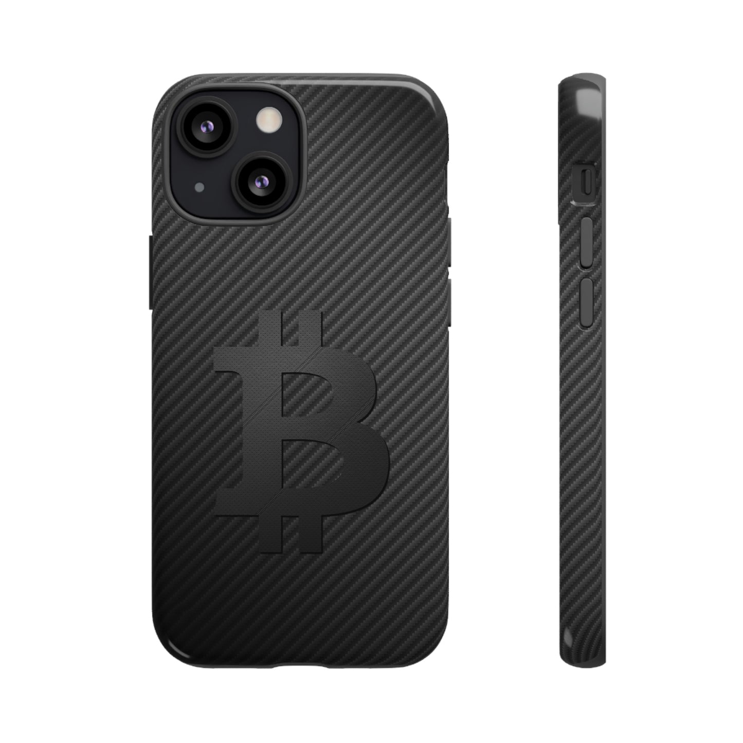 Bitcoin Fiber Blk Leather Tough Case