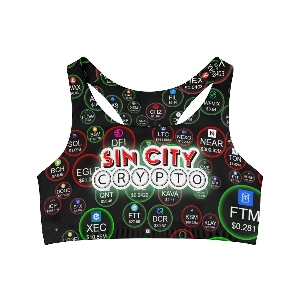 Sin City Crypto Bubbles Sport Bra
