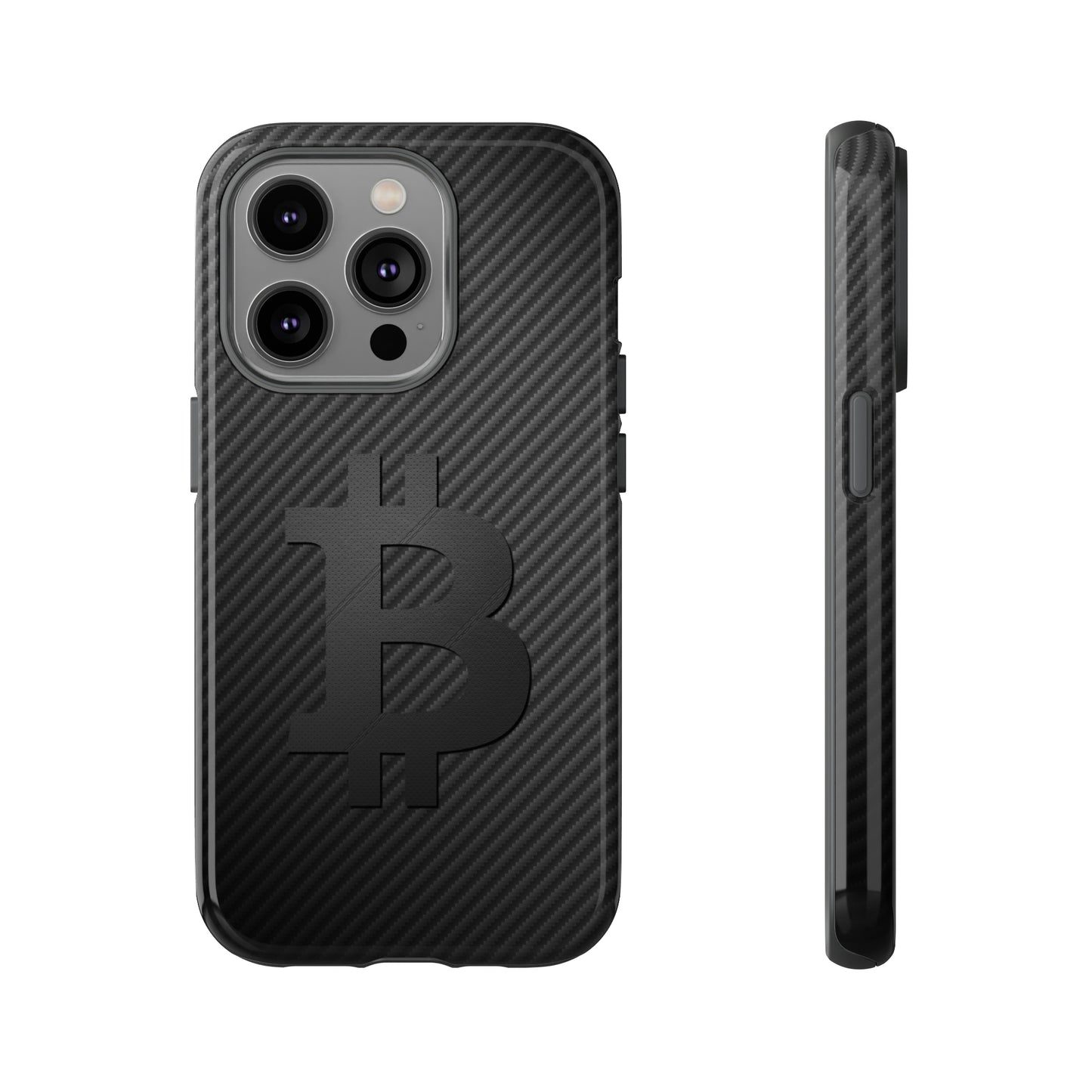 Bitcoin Fiber Blk Leather Tough Case