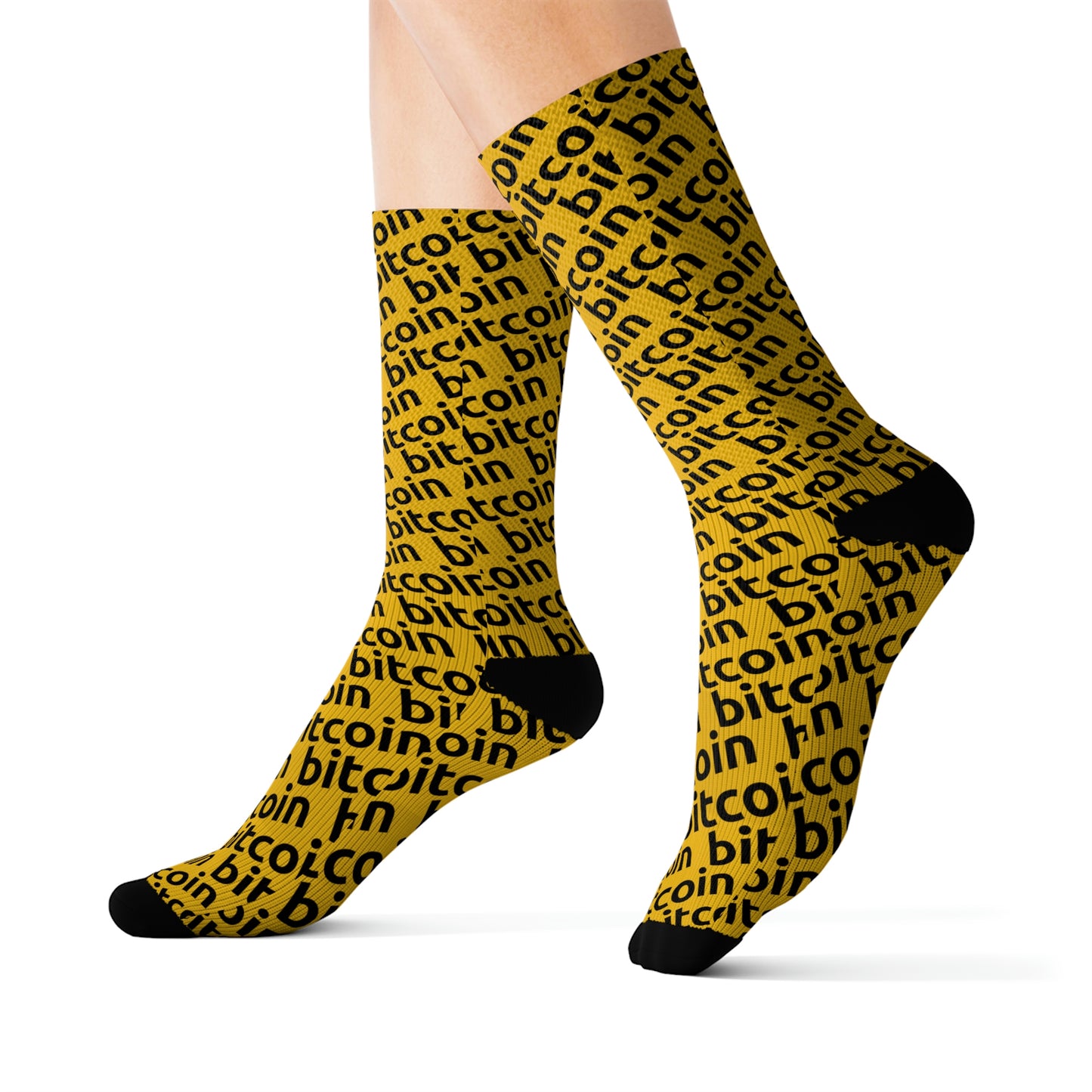 Bitcoin Yellow Socks Printify