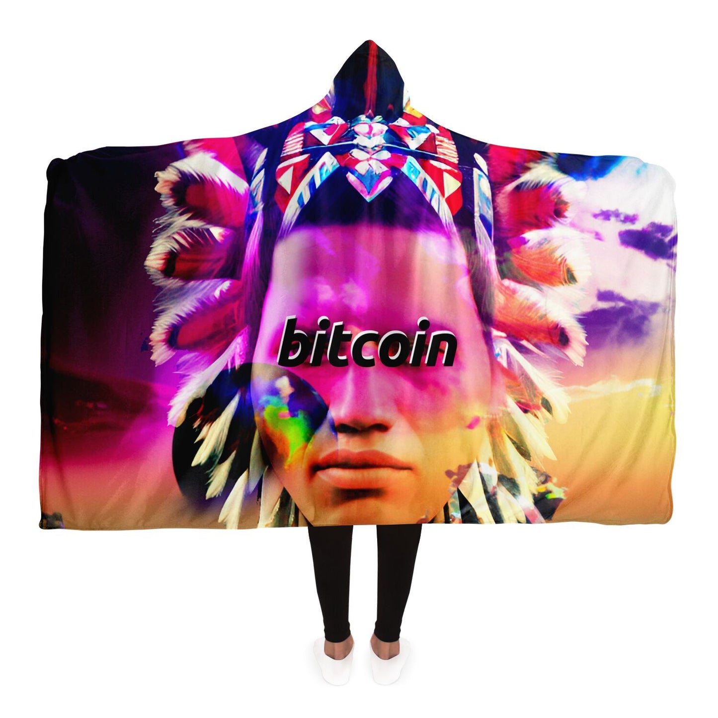 Bitcoin Native Hooded Blanket In N Out Crypto