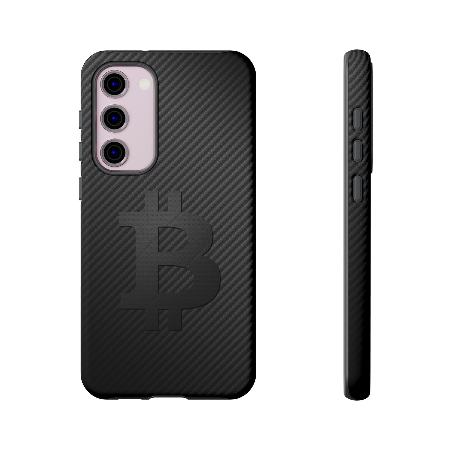 Bitcoin Fiber Blk Leather Tough Case