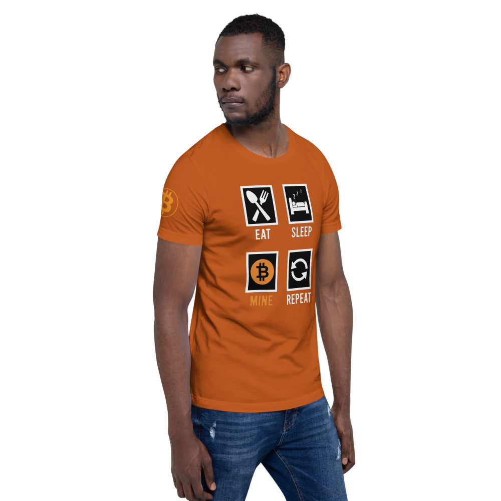 Bitcoin Eat Sleep Mine Repeat | Shirts & Tops | bitcoin-eat-sleep-mine-repeat-tee | printful